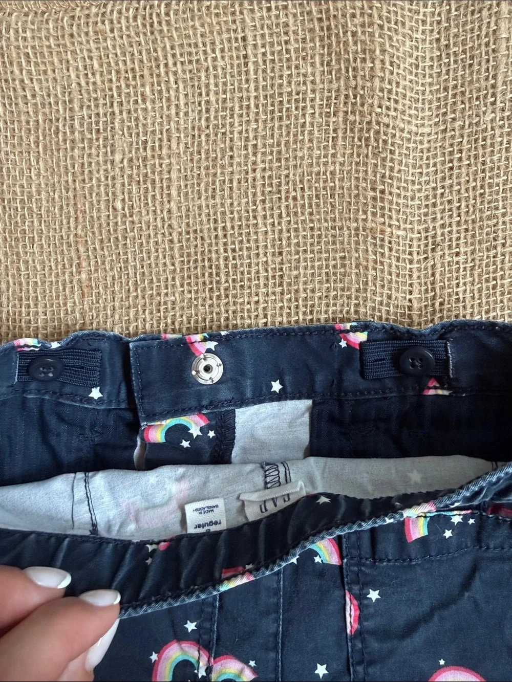 GAP Navy Girls' Rainbow Print Shorts
